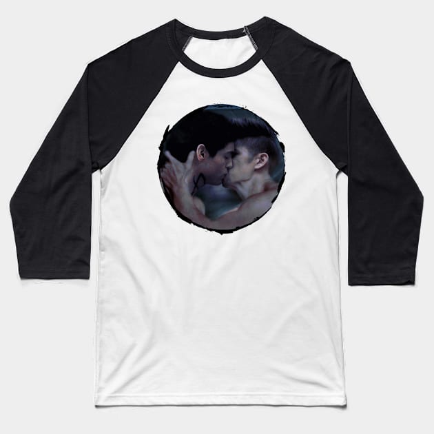 Malec Kiss Tent Baseball T-Shirt by nathsmagic